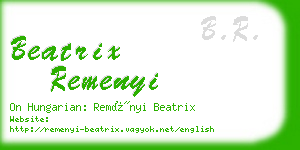 beatrix remenyi business card